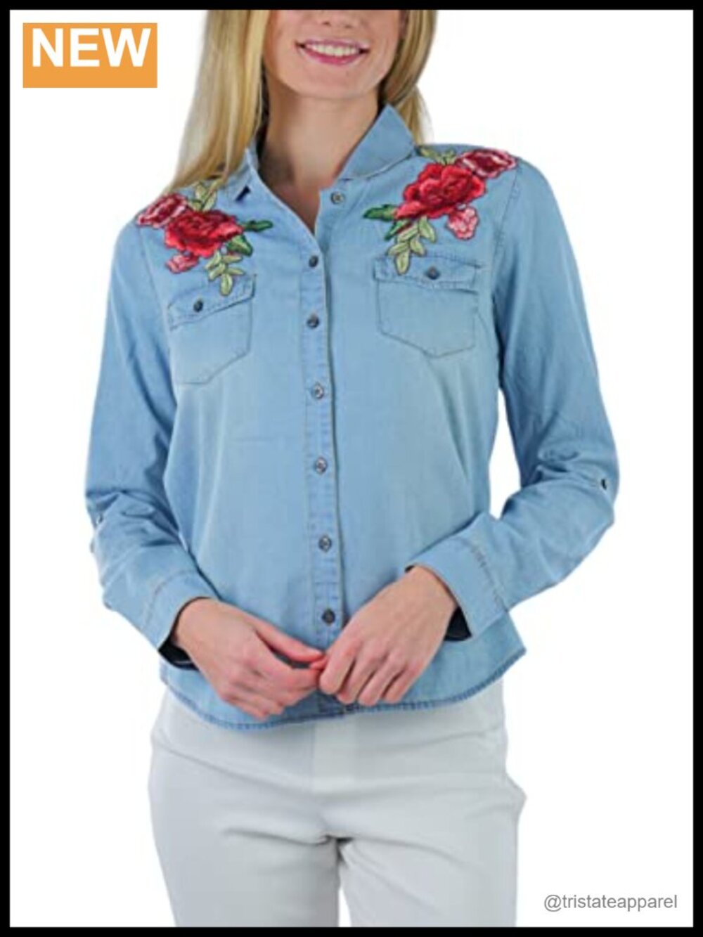 Womens Button Down Collared Long Sleeve Fitted Shirt